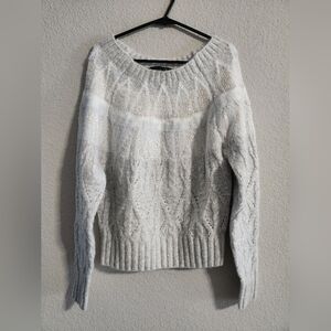 White House Black Market Cable Knit & Lurex Bateau Sweater size XS